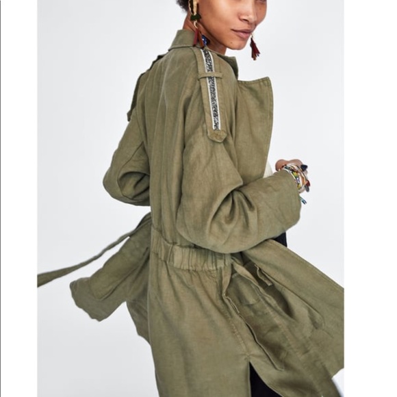 Zara Jackets & Blazers - ZARA Linen Utility Jacket (L)